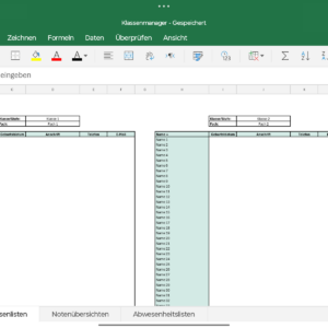 Klassenmanager digital MS Excel